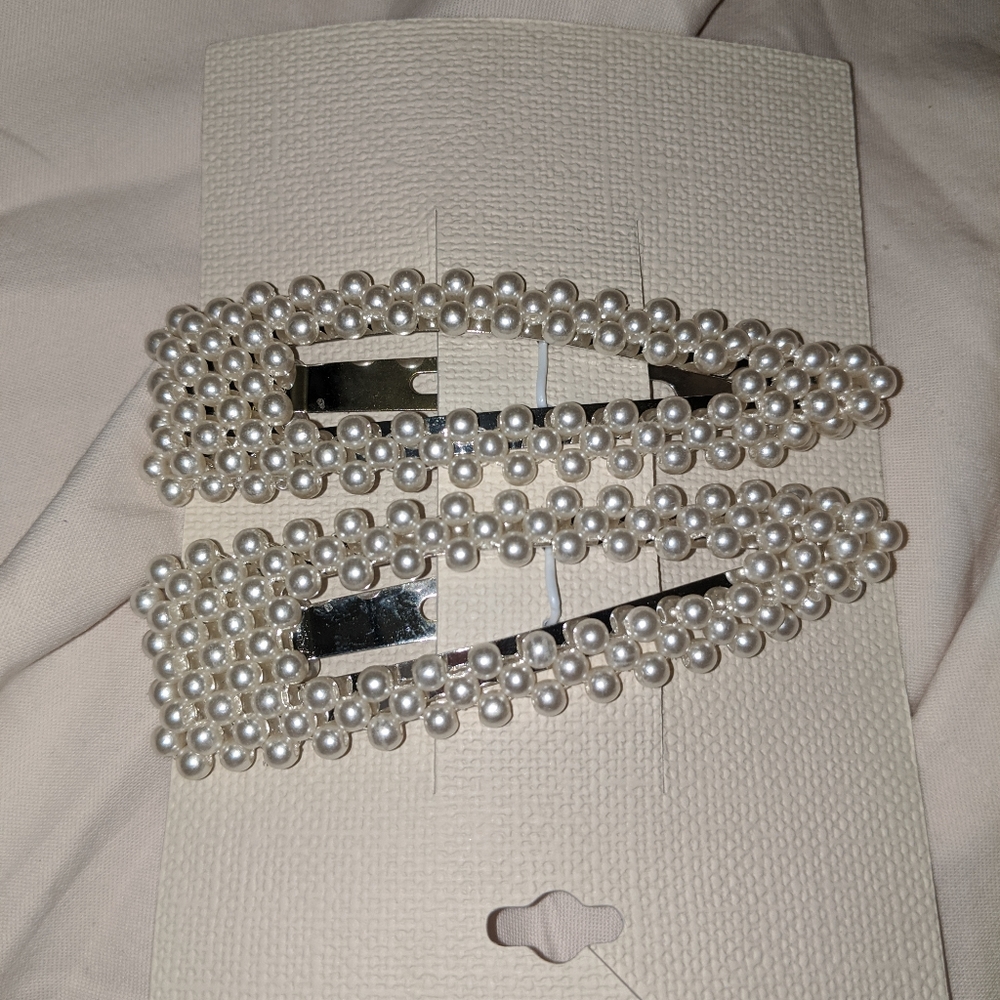 Large Pearl Hair Clips Accessory